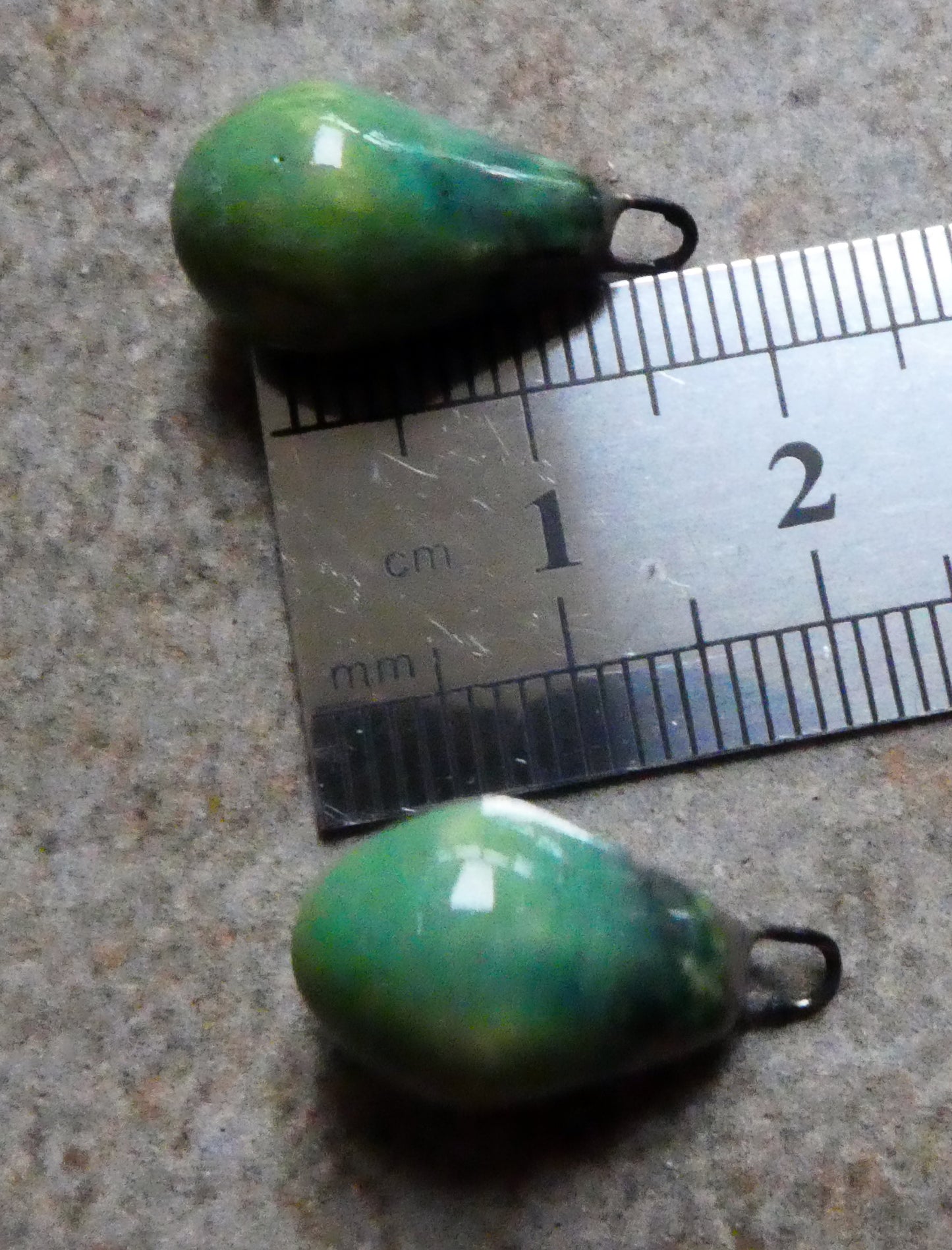 Ceramic Drops Earring Charms - Fern