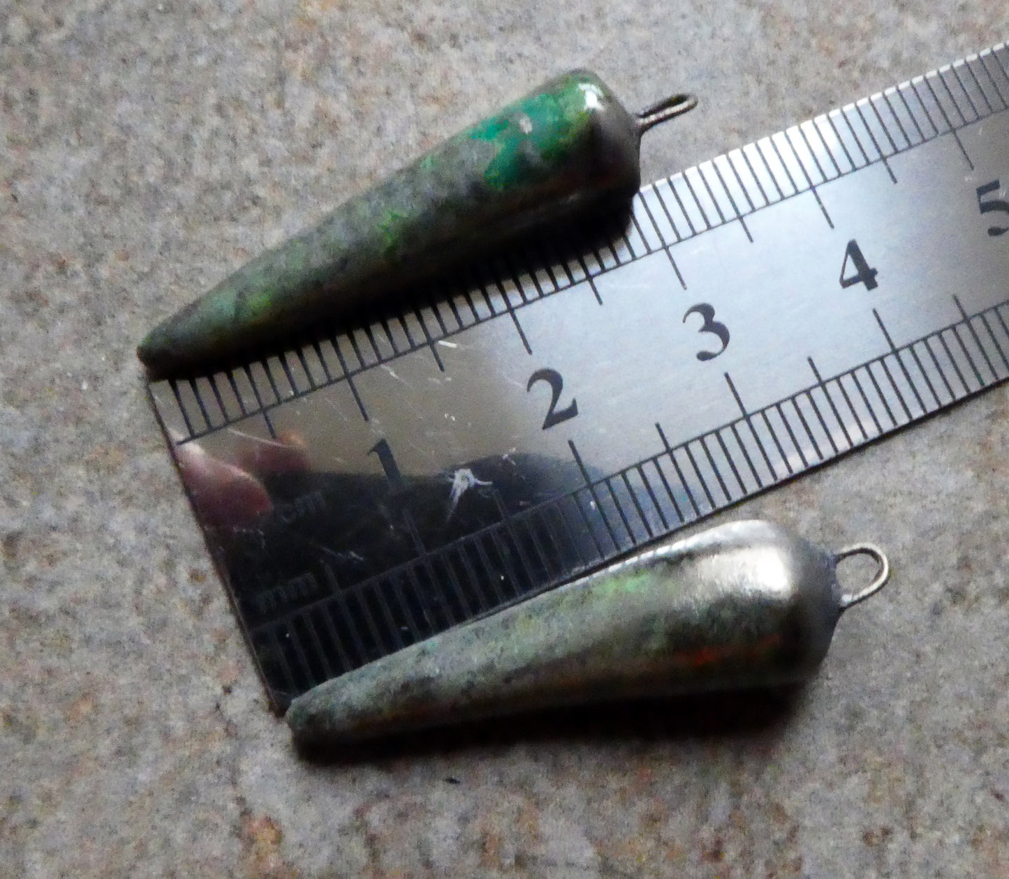 Ceramic Spikes Earring Charms -Green Metal