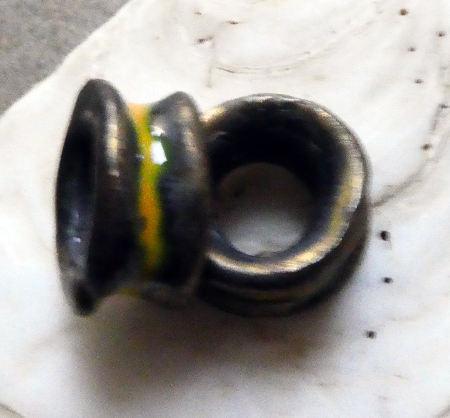 Ceramic Anticlastic Hoop Beads - Yellow