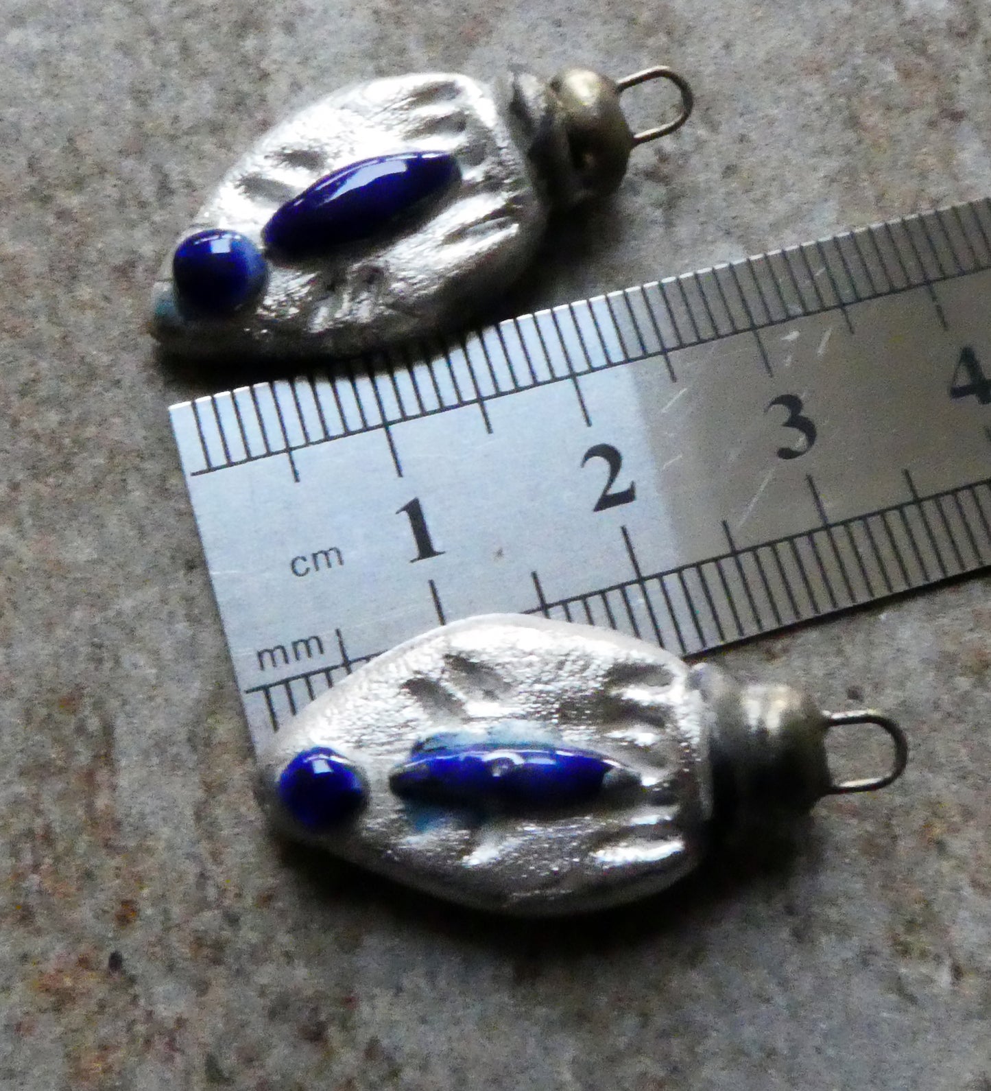 Ceramic Tuareg Inspired Bottle Charms -Mirror Blue