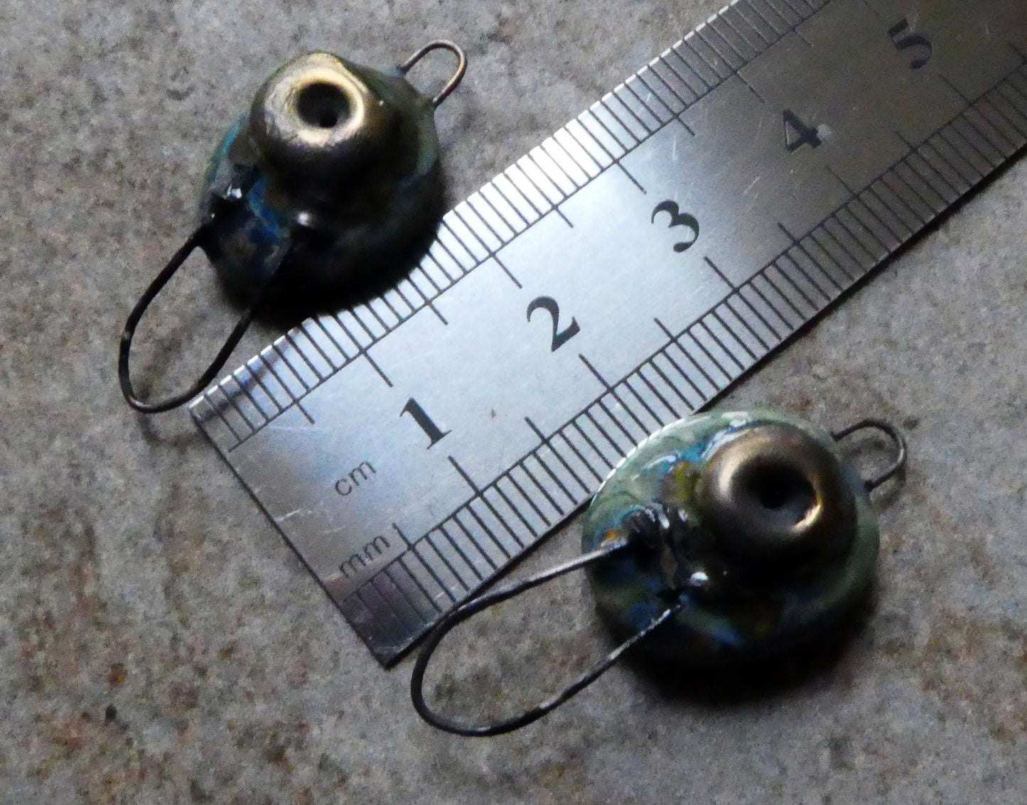 Ceramic Hoopy Rivet Earring Connectors - Mystic Jade