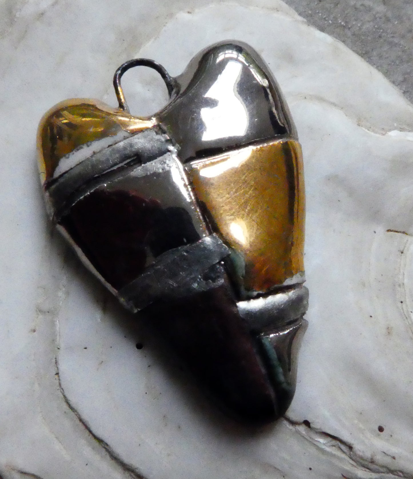 Ceramic Mixed Lustre Heart Pendant