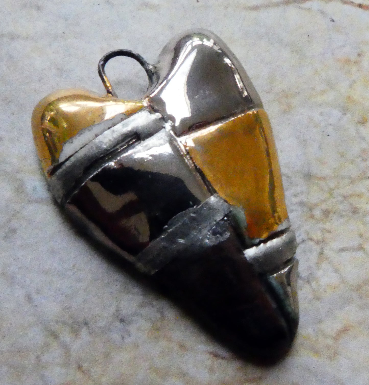Ceramic Mixed Lustre Heart Pendant