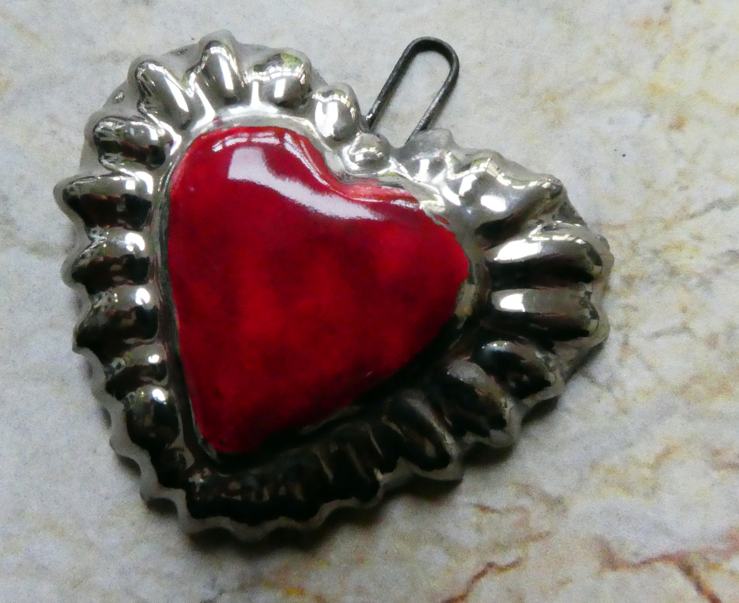 Ceramic Lustre Heart Pendant