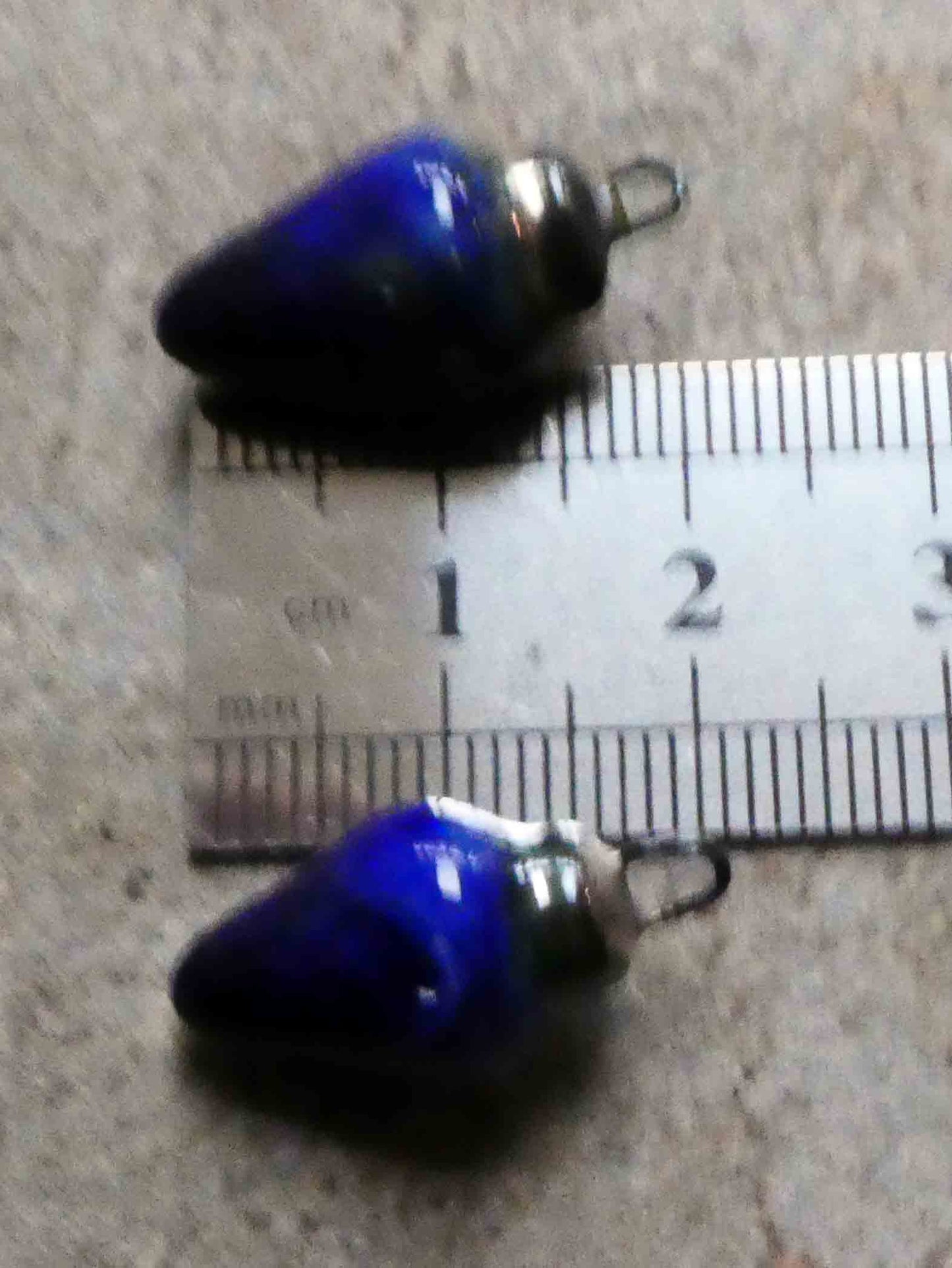 Ceramic Pointy Drop Charms - Mirror Blue