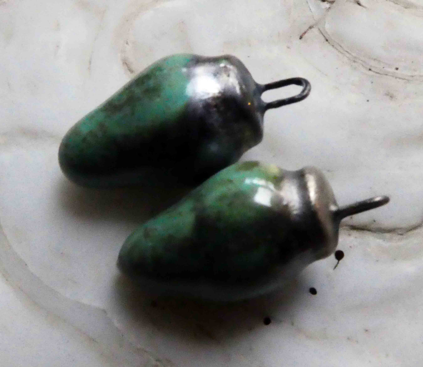 Ceramic Pointy Drop Charms - Supernova