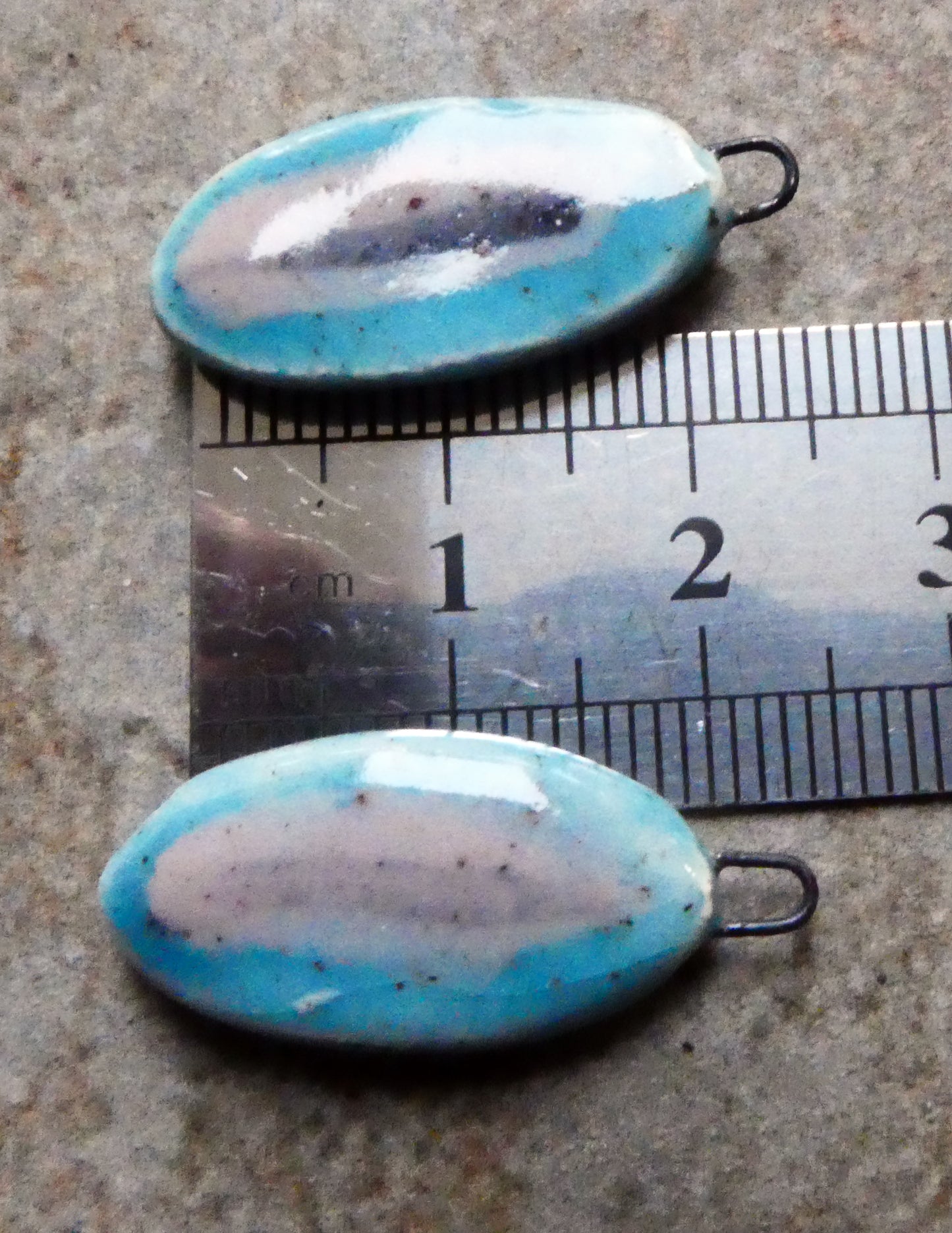 Ceramic Mixed Glaze Oval Charms #1