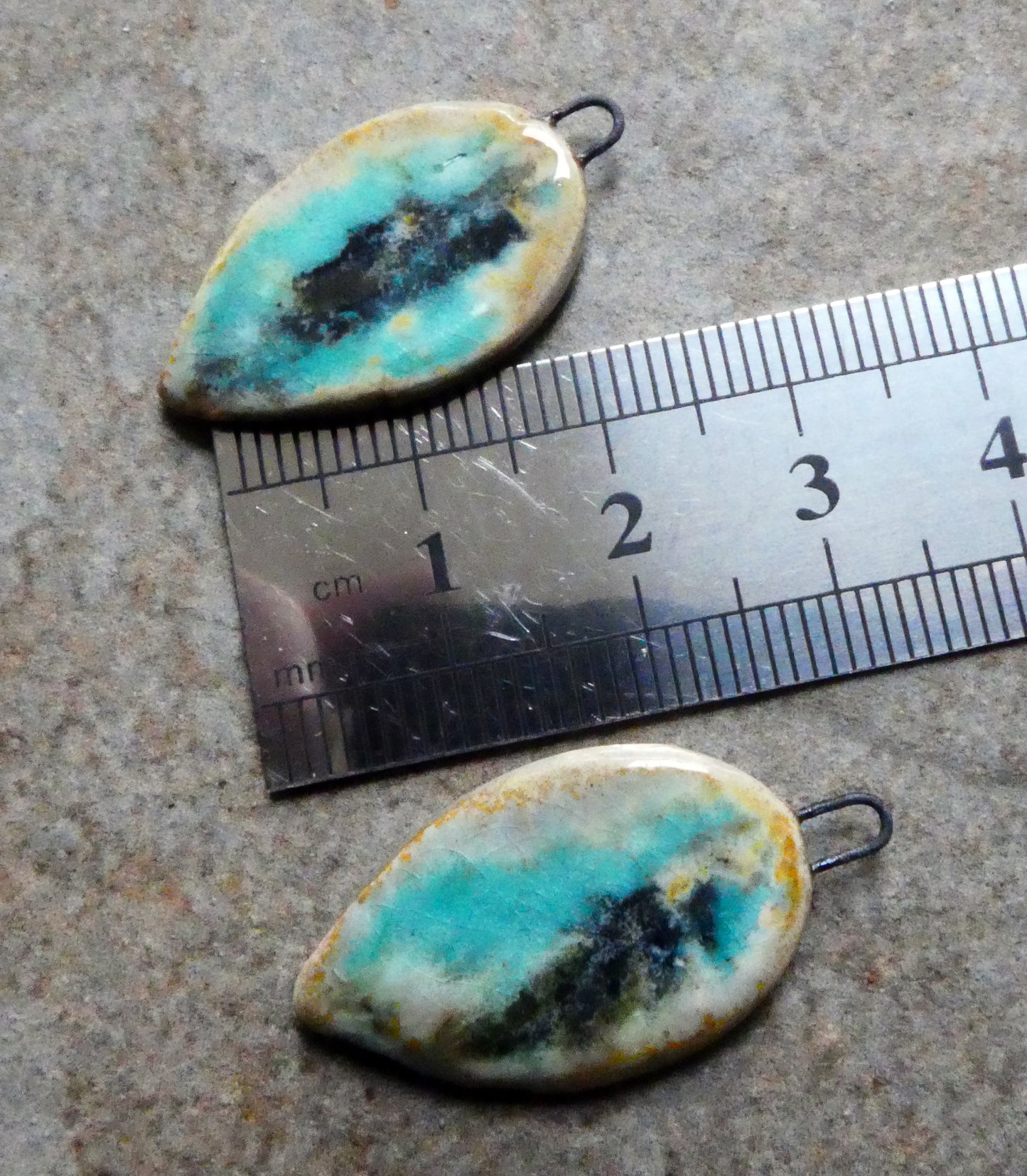 Ceramic Mixed Glaze Leaf Charms #4
