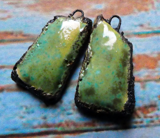 Ceramic Chunky Spangle Edged Charms - Supernova
