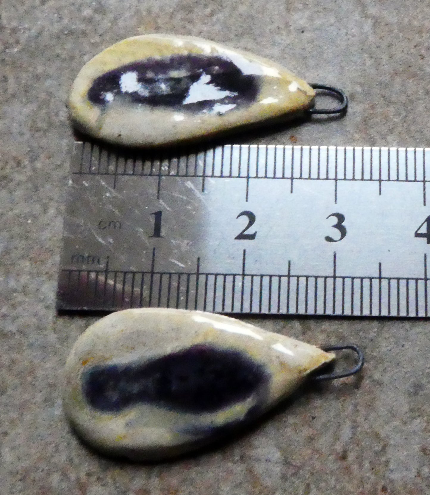 Ceramic Mixed Glaze Long Teardrop Charms #1