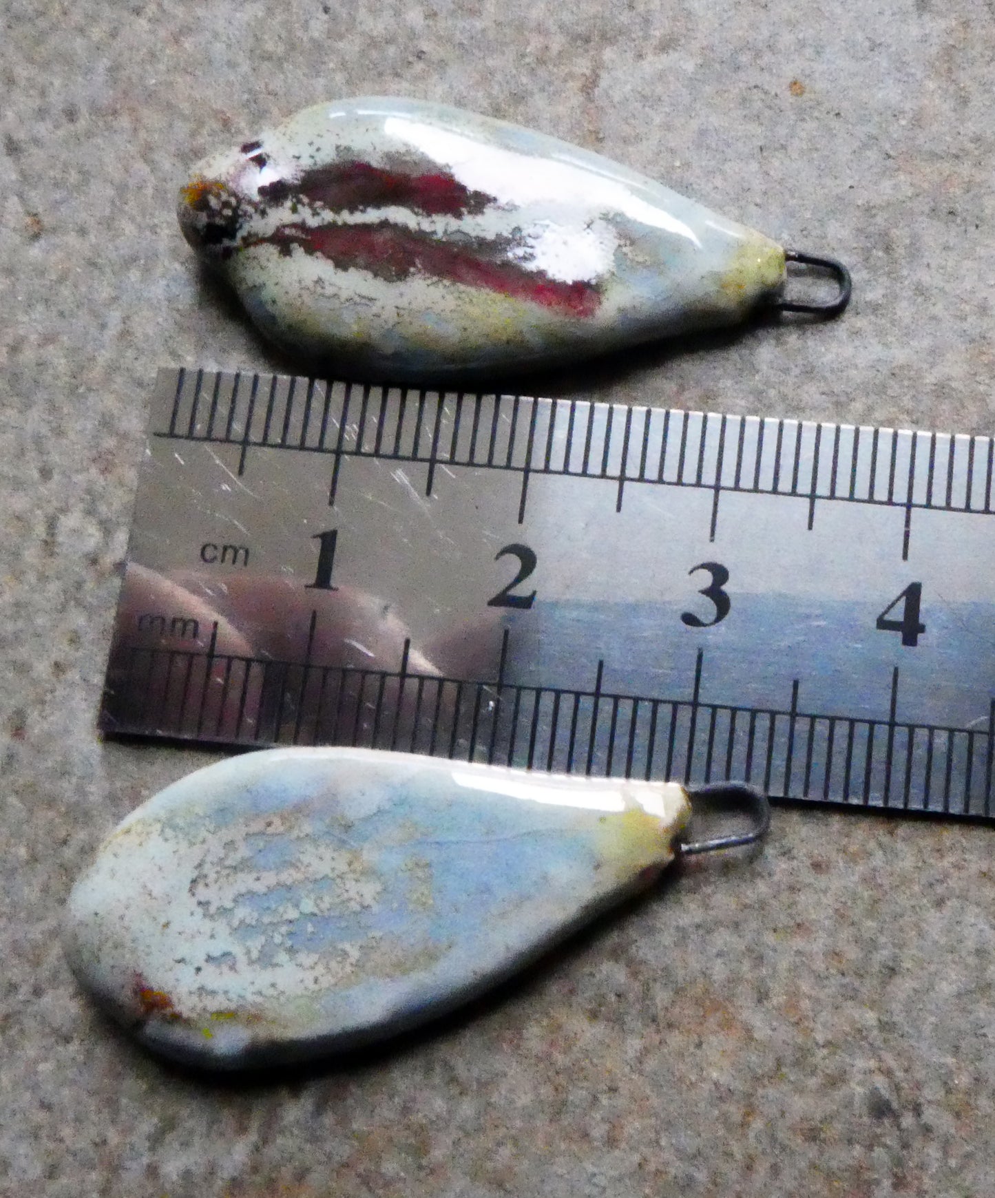 Ceramic Mixed Glaze Long Teardrop Charms #5