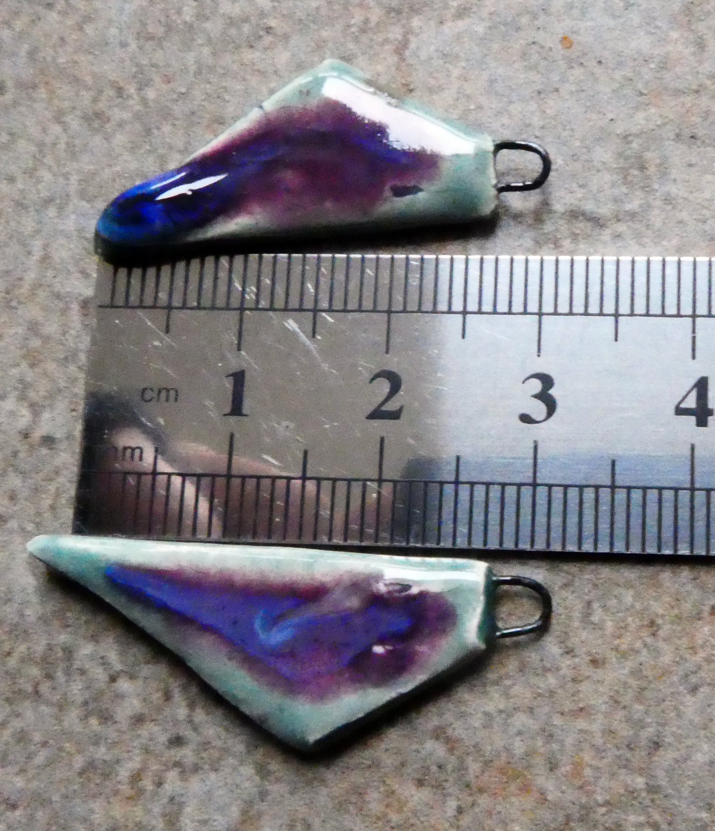 Ceramic Mixed Glaze Stone Cut Charms #1