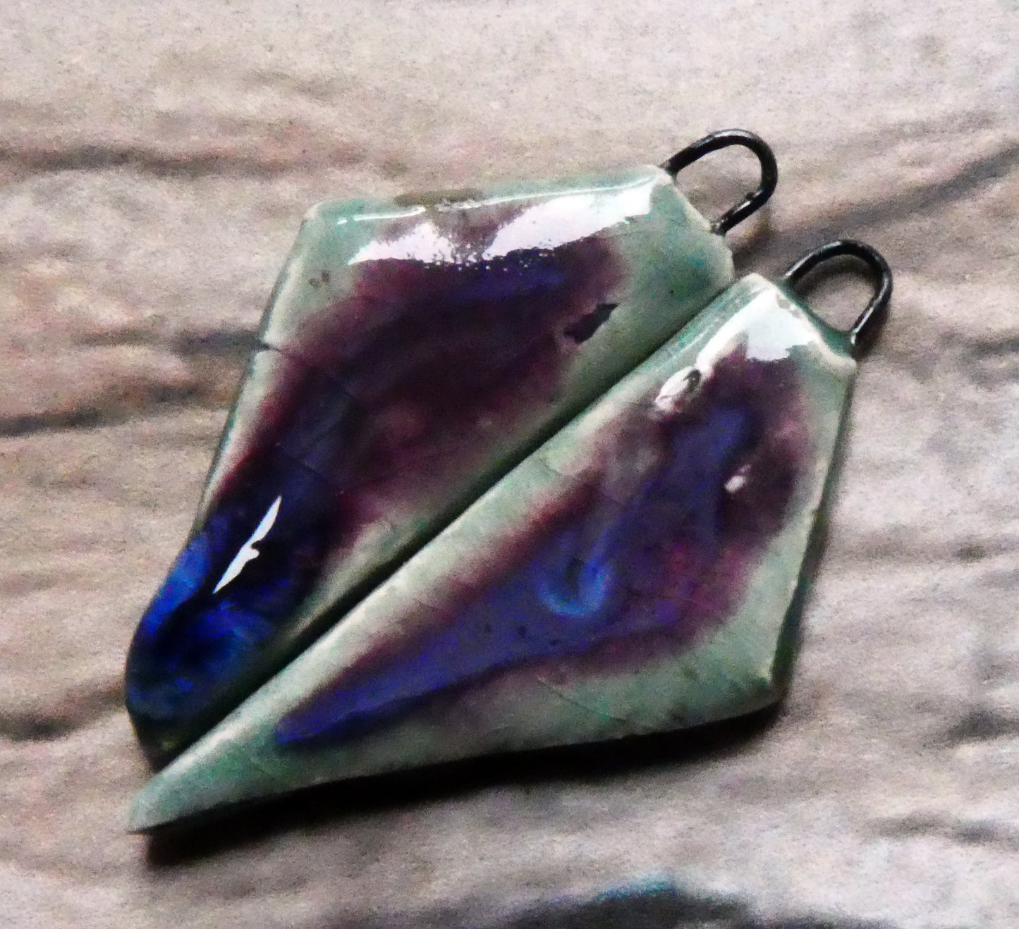 Ceramic Mixed Glaze Stone Cut Charms #1