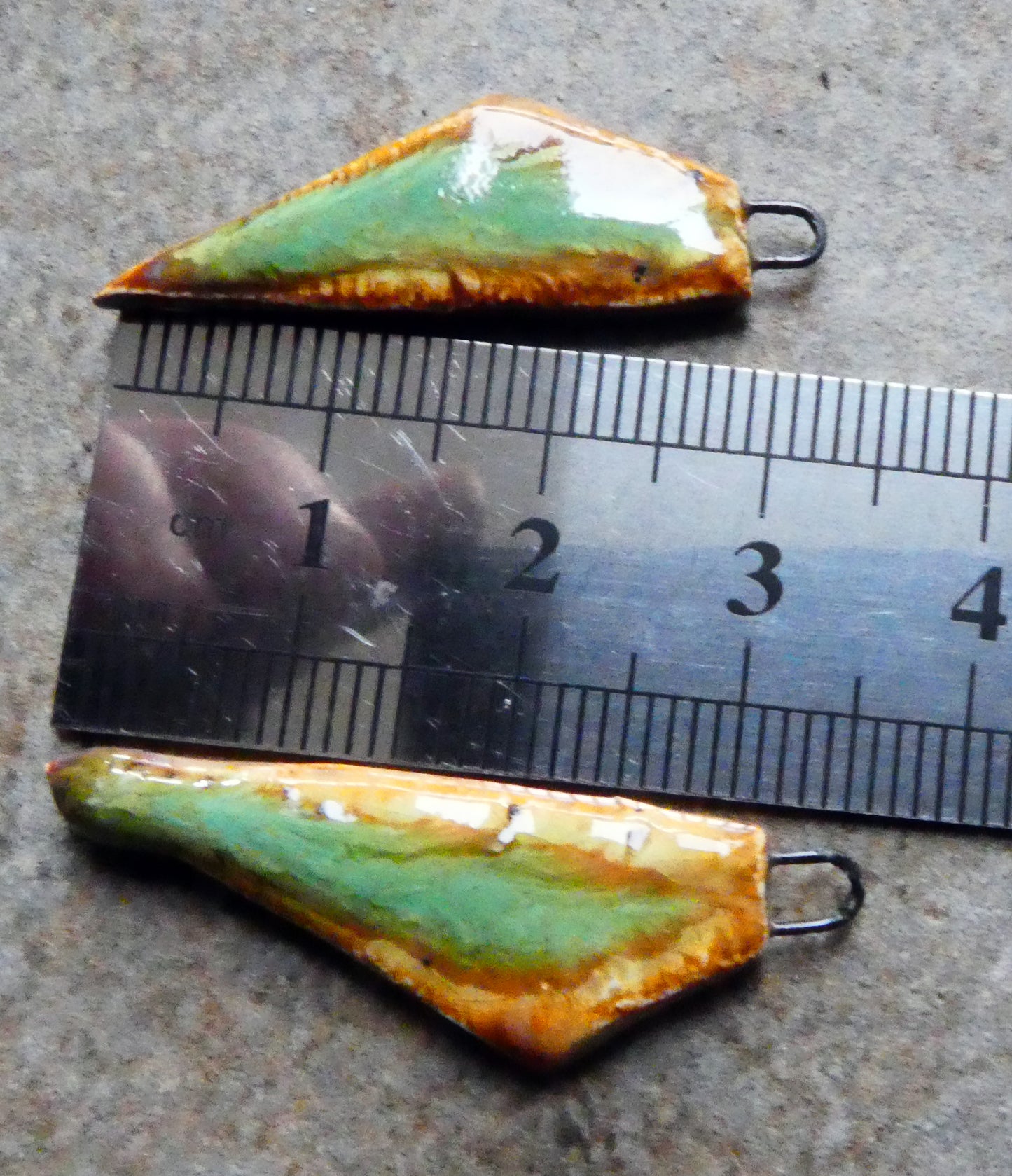 Ceramic Mixed Glaze Stone Cut Charms #6