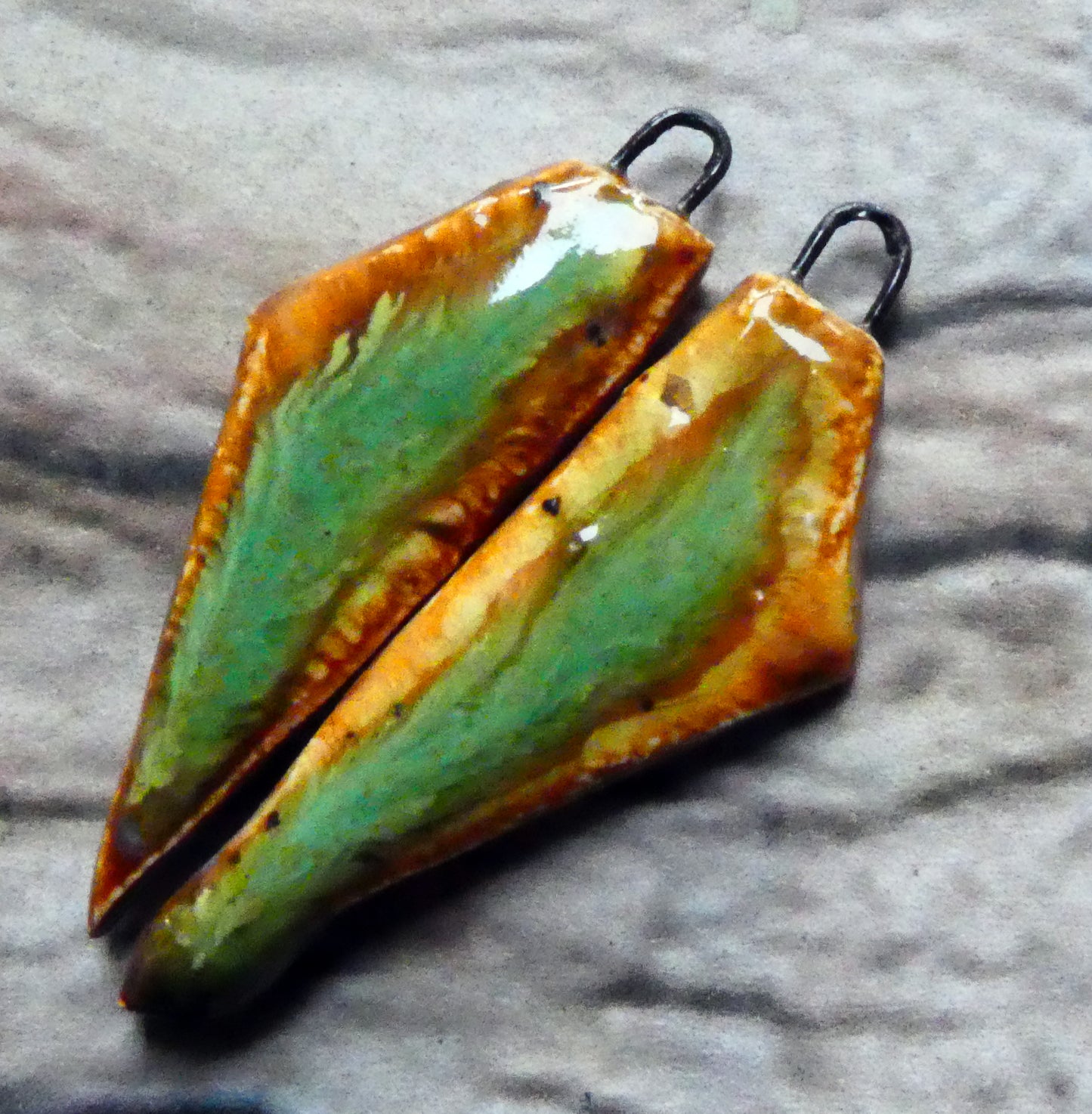 Ceramic Mixed Glaze Stone Cut Charms #6