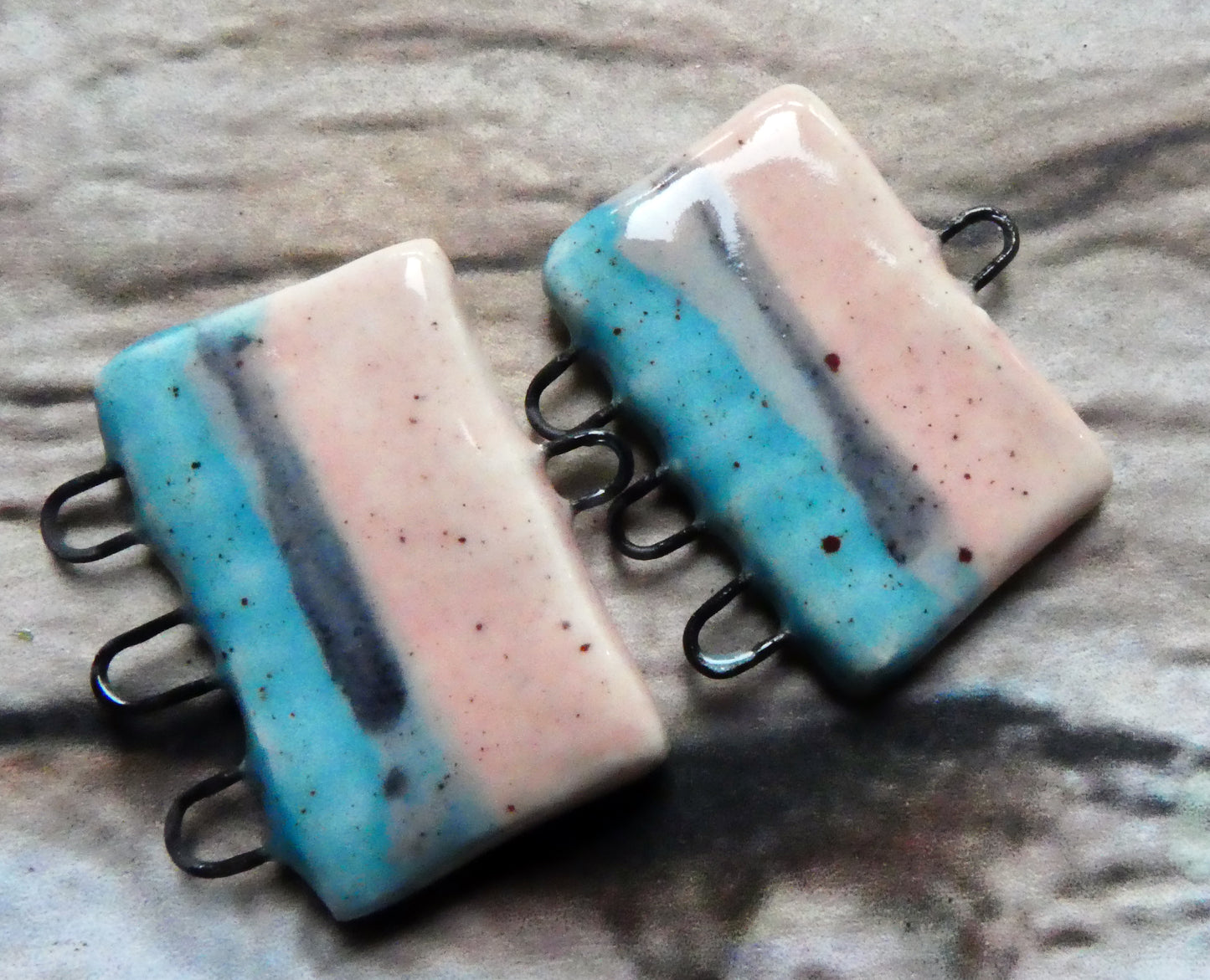 Ceramic Mixed Glaze Rectangle Connectors #1