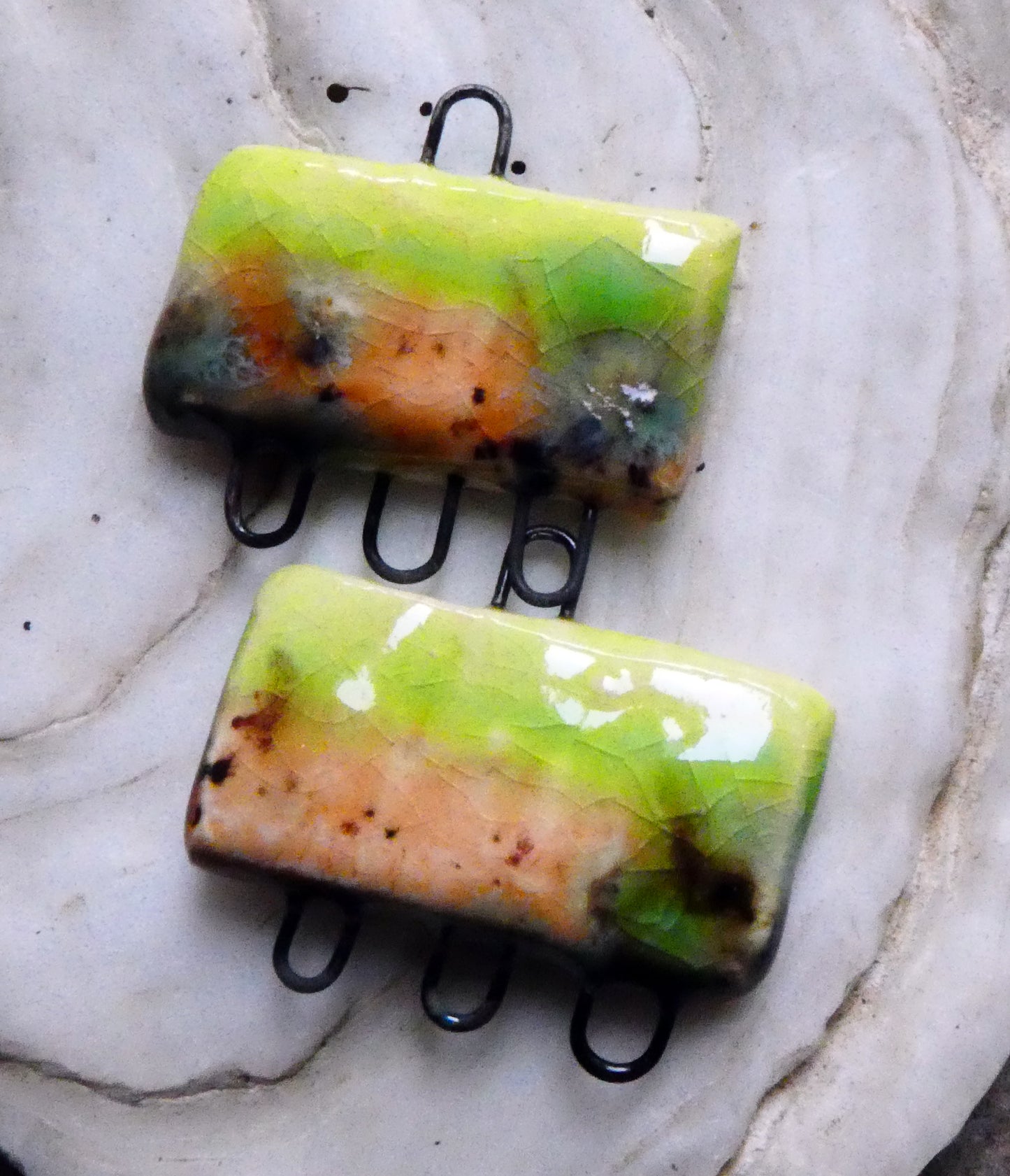 Ceramic Mixed Glaze Rectangle Connectors #2