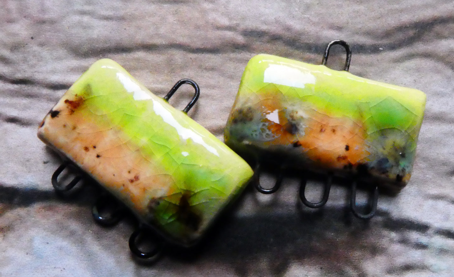 Ceramic Mixed Glaze Rectangle Connectors #2