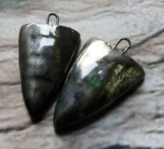 Ceramic Snake Textured Shield Charms - Reptile #2