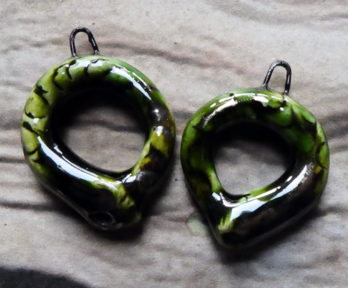 Ceramic Tail-Eating Snake Charms - Algae Bloom