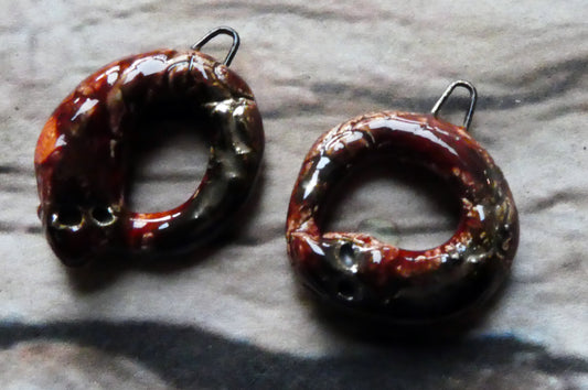 Ceramic Tail-Eating Snake Charms - Dragon Breath