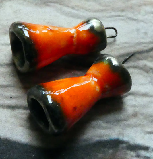 Ceramic Double Cone Charms - Wildfire