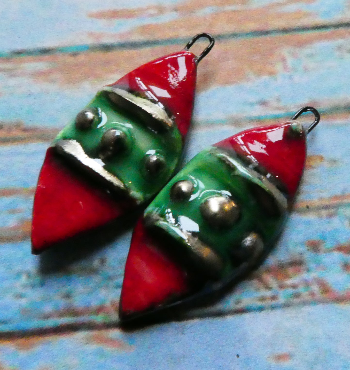 Ceramic Moulded Leaf Charms -#4
