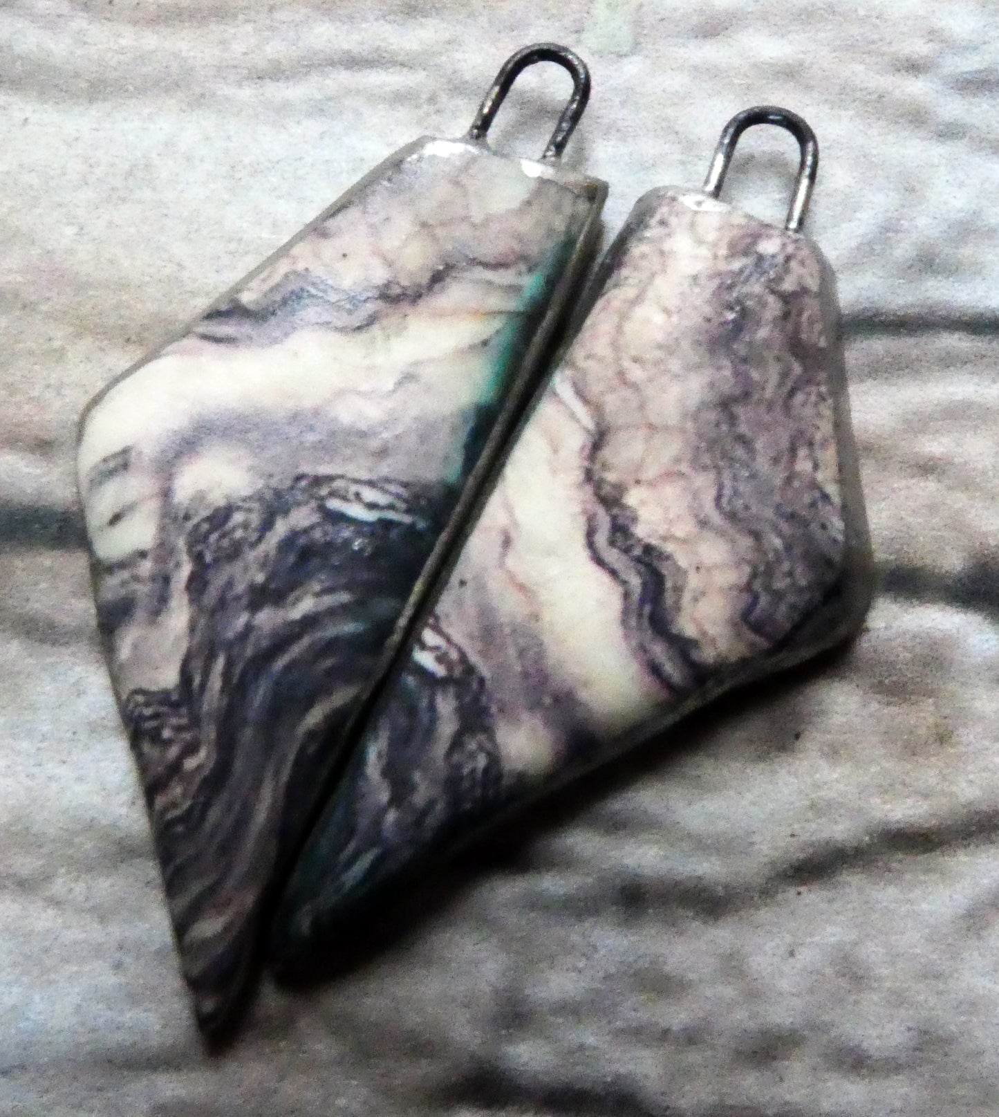 Ceramic Decal Stone Cut Matte Marble Charms -#2