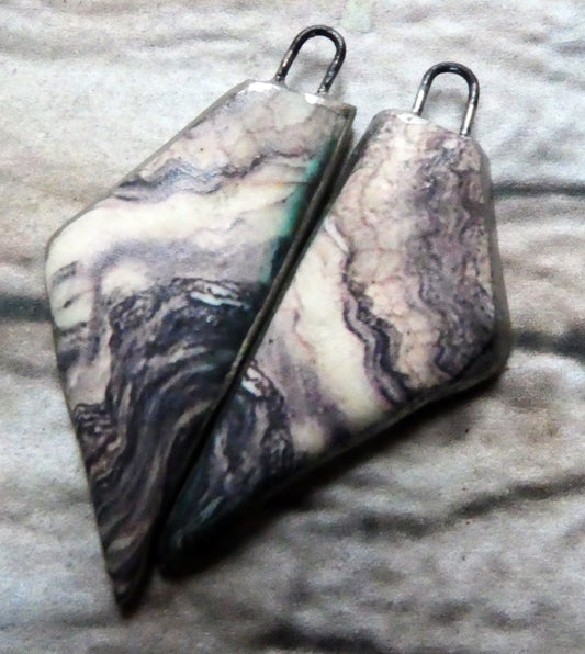Ceramic Decal Stone Cut Matte Marble Charms -#2