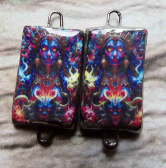 Ceramic Wondrous Women Earring Connectors - #3