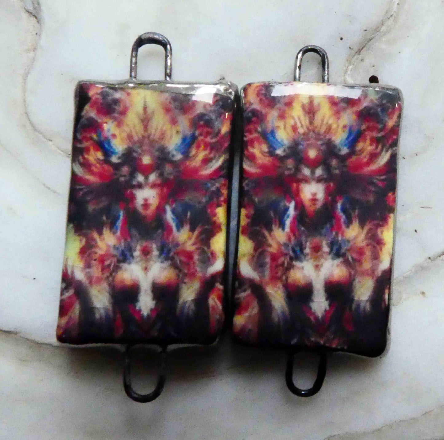 Ceramic Wondrous Women Earring Connectors - #5