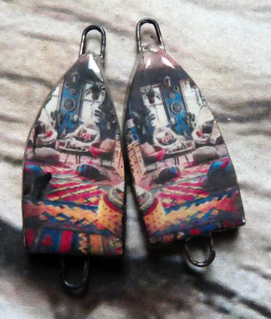 Ceramic Moroccan Mood Earring Connectors - #5