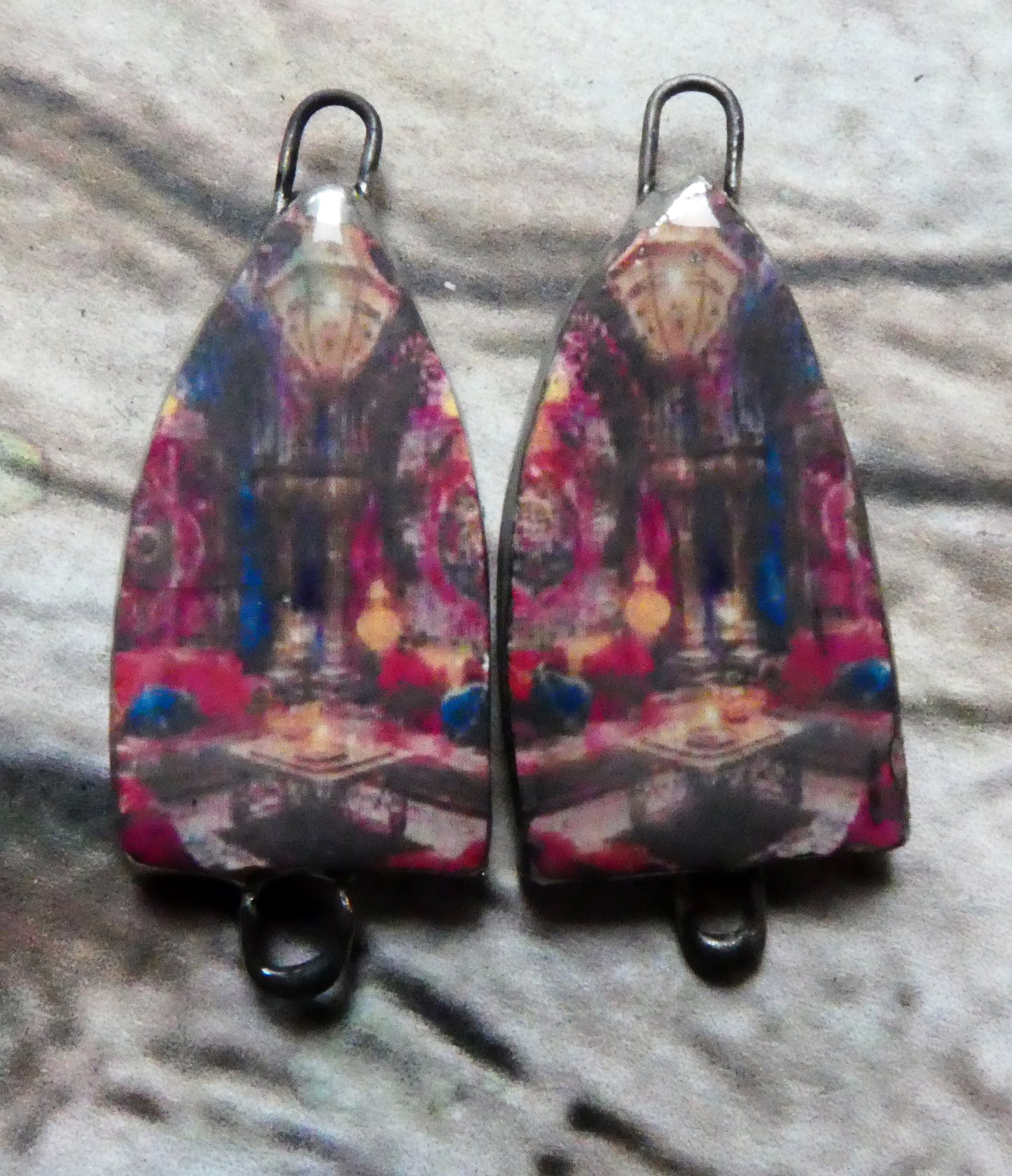 Ceramic Moroccan Mood Earring Connectors - #7