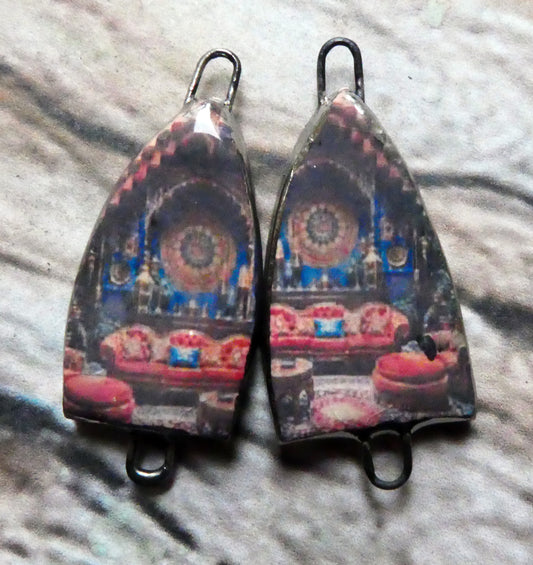 Ceramic Moroccan Mood Earring Connectors - #8