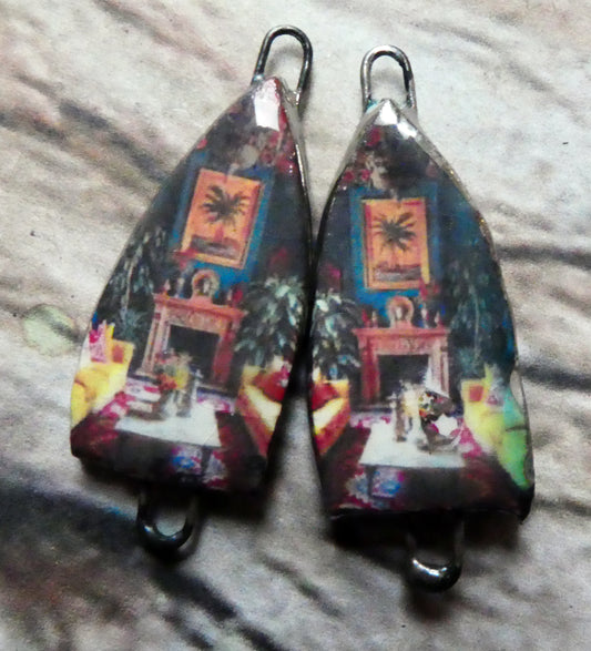 Ceramic Moroccan Mood Earring Connectors - #9