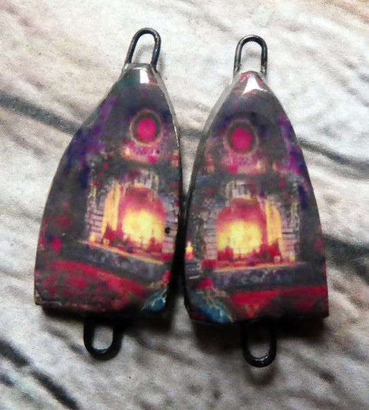 Ceramic Moroccan Mood Earring Connectors - #10