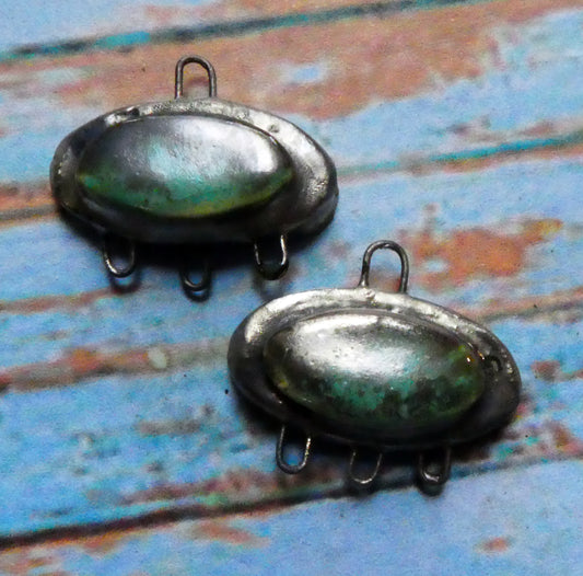 Ceramic Moulded Oval Three Hoop Connectors -Supernova