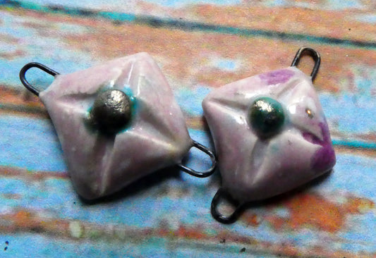 Ceramic Cushion Connectors -Pink Plum