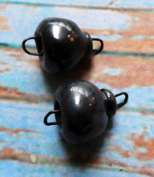 Ceramic Bead Cap Connectors -Pewter
