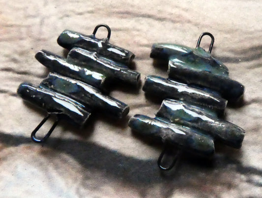 Ceramic Stick Stack Connectors -Obsidian
