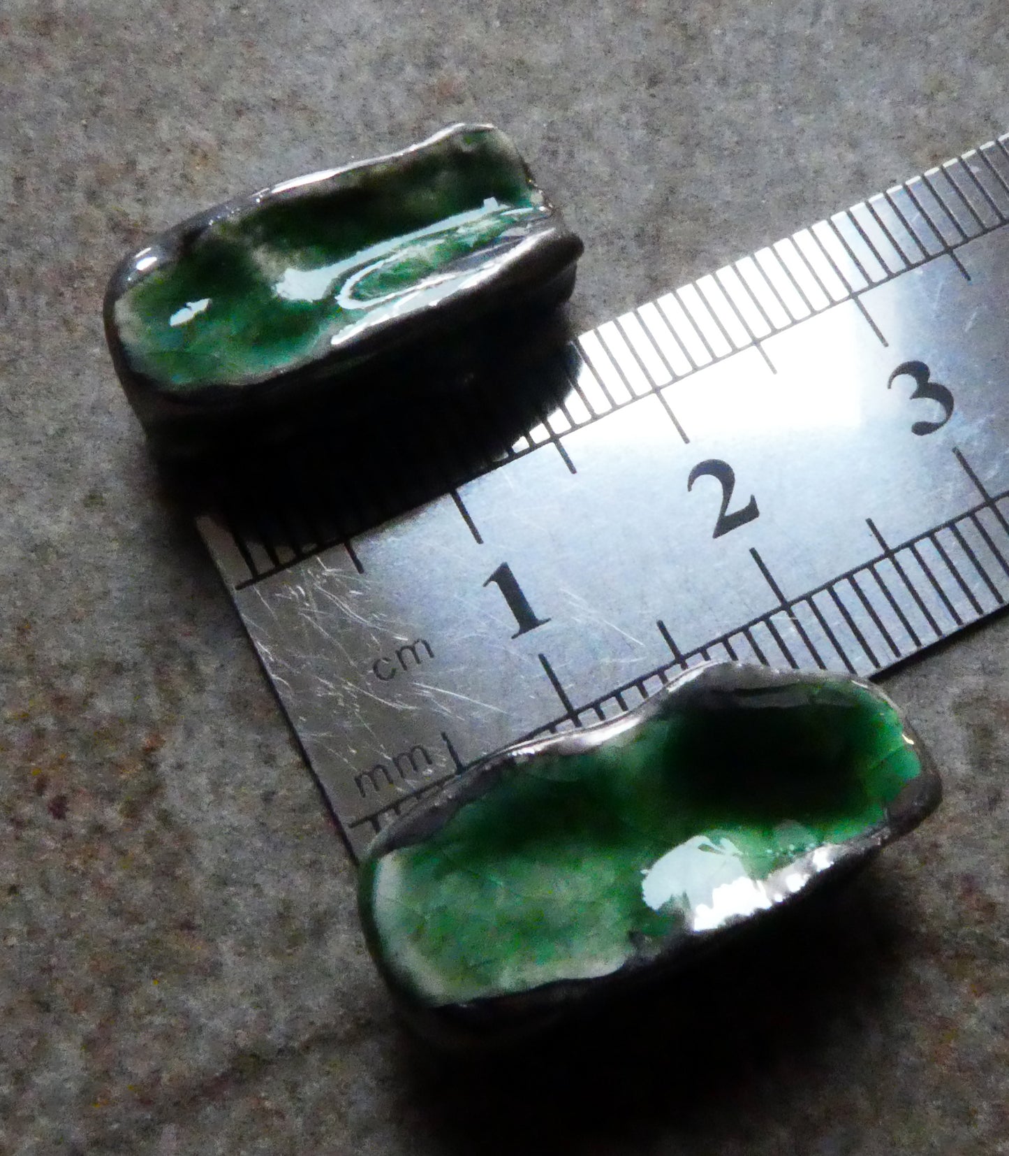 Ceramic Pinched Beads - Algae Bloom