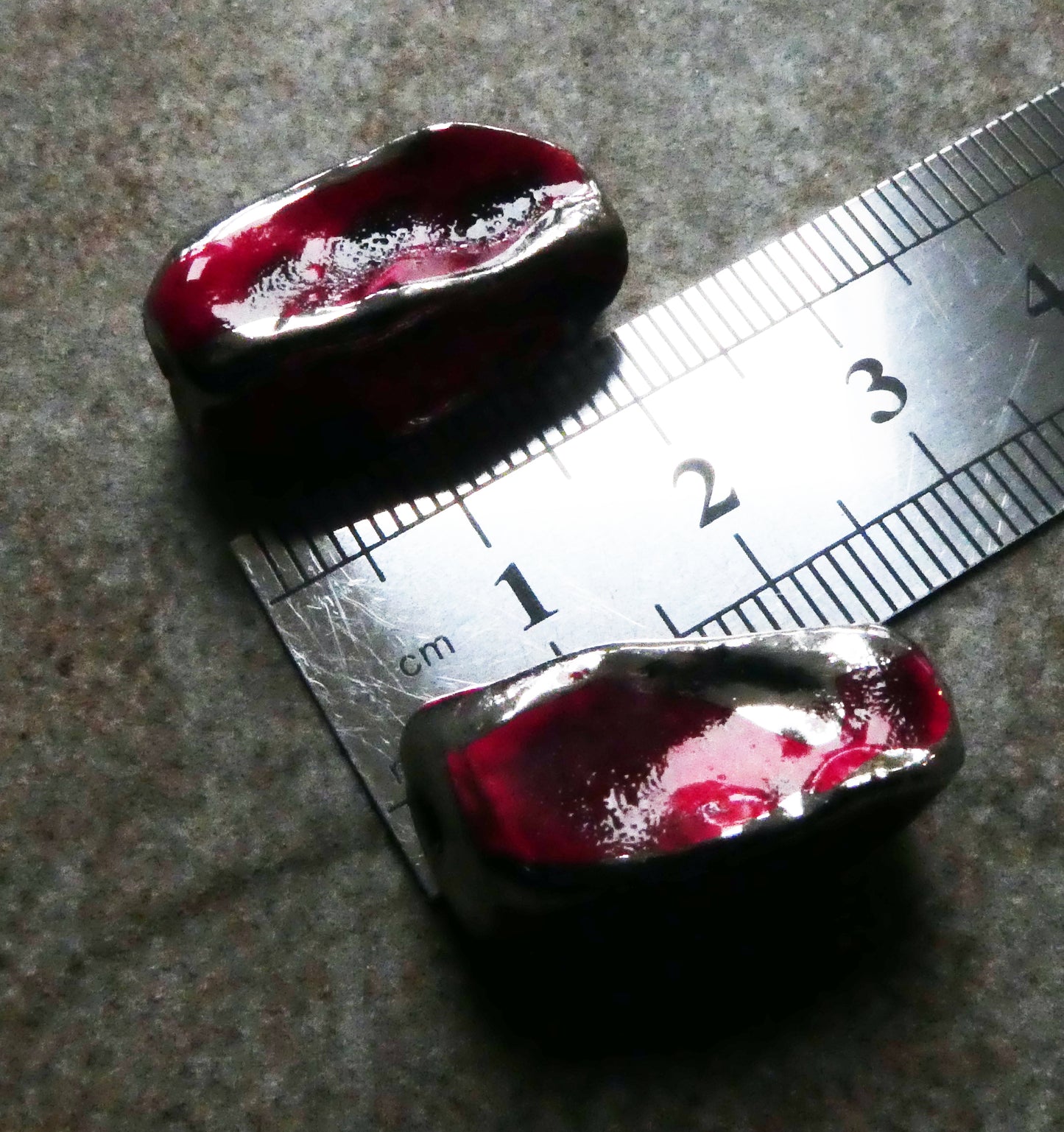 Ceramic Pinched Beads - Radstock Red