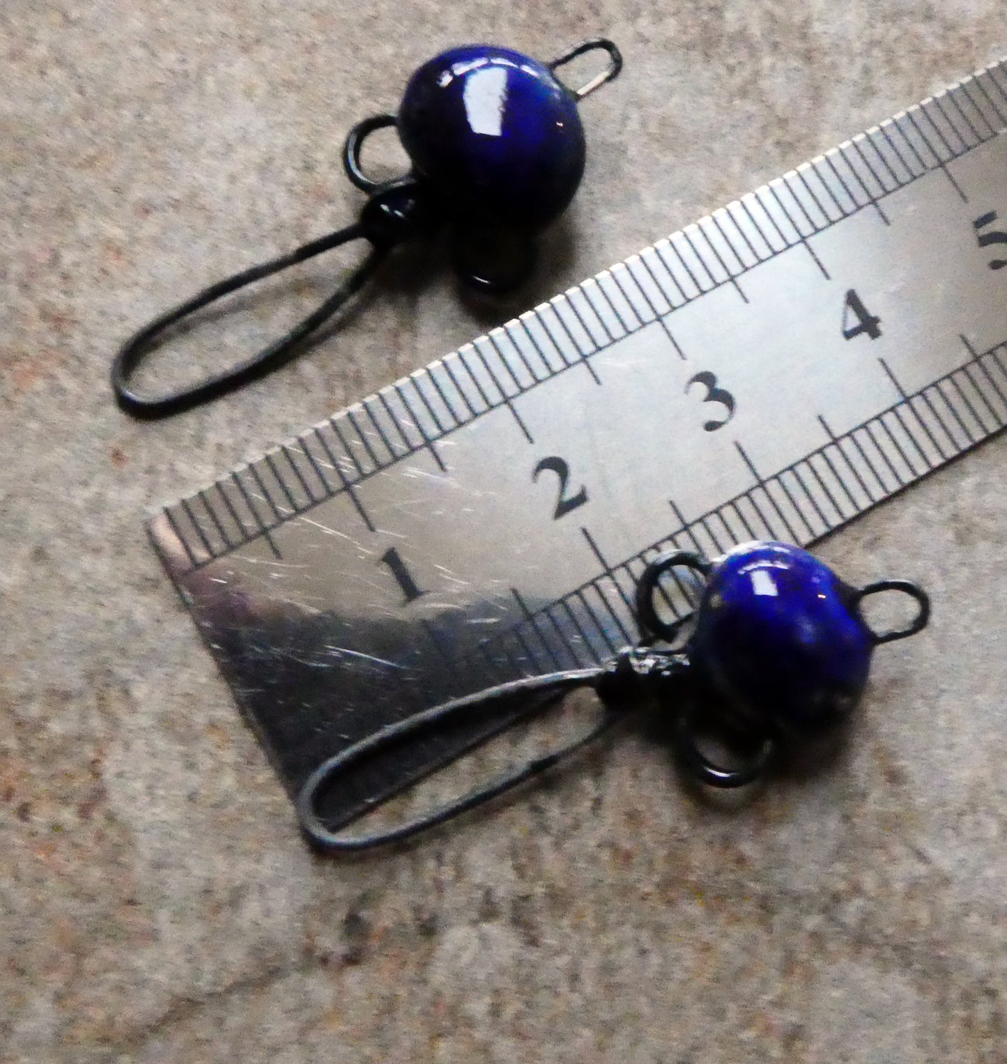 Ceramic Wiry Hoop Connectors -Mirror Blue