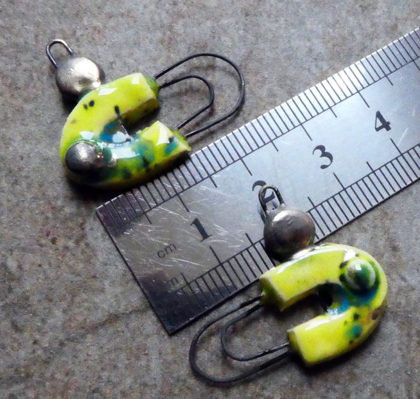 Ceramic Two Hoop Curved Connectors -Mardi Gras
