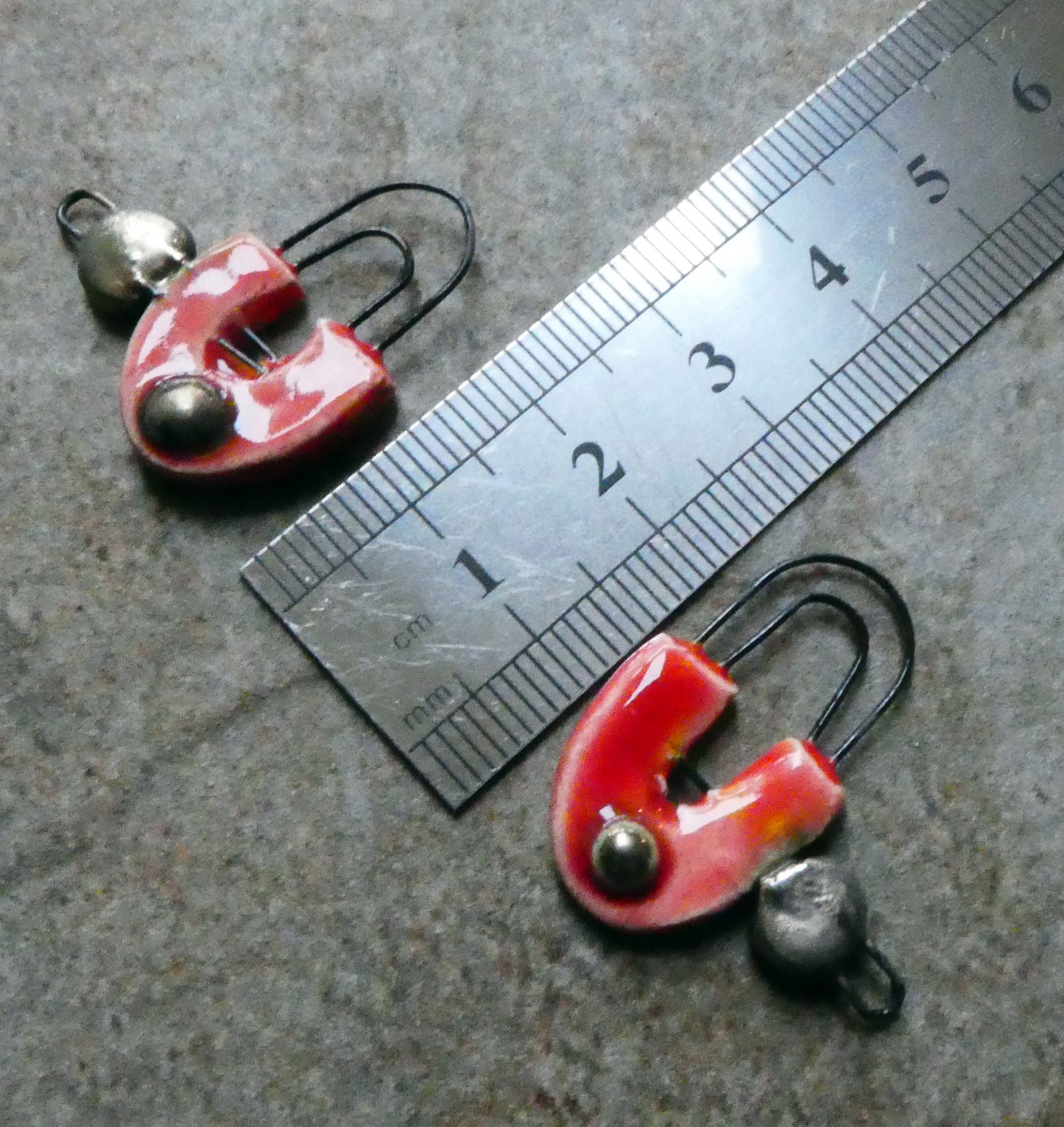 Ceramic Two Hoop Curved Connectors -Fruit Punch