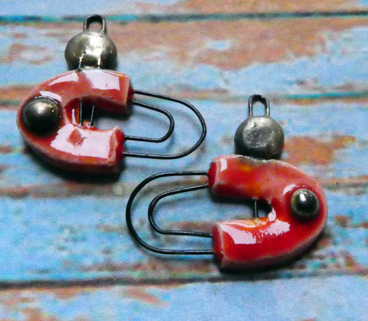 Ceramic Two Hoop Curved Connectors -Fruit Punch