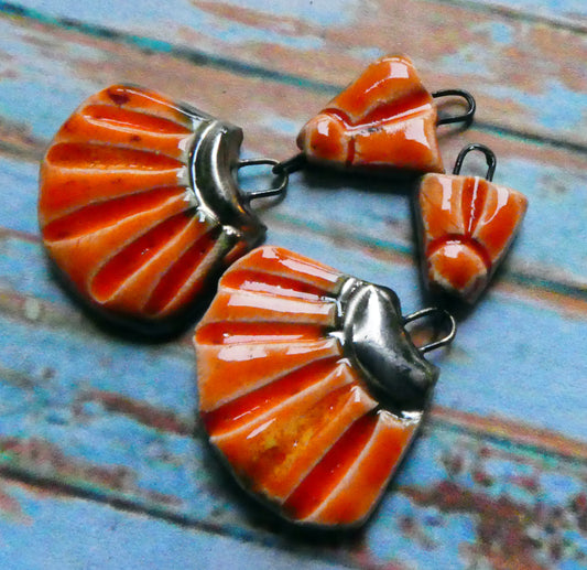 Ceramic Frilly Dangles - Wildfire