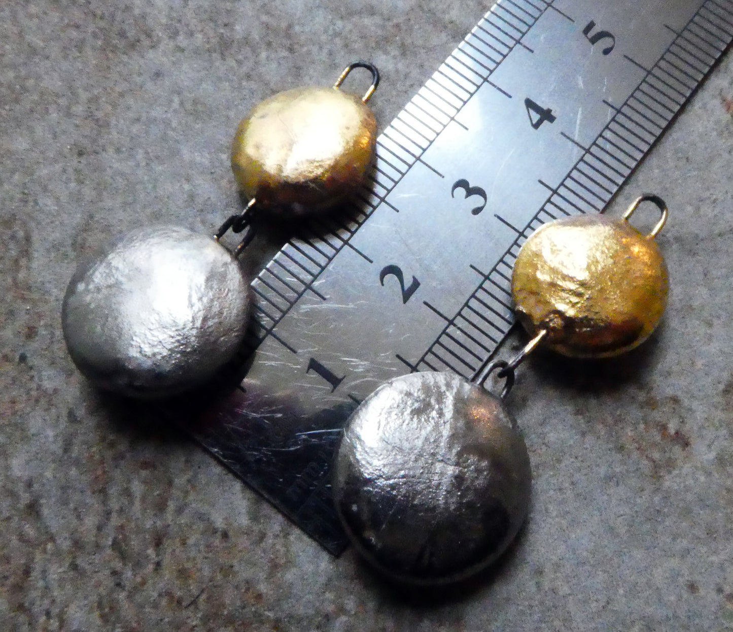 Ceramic Disc Dangles - Matte Gold and Platinum