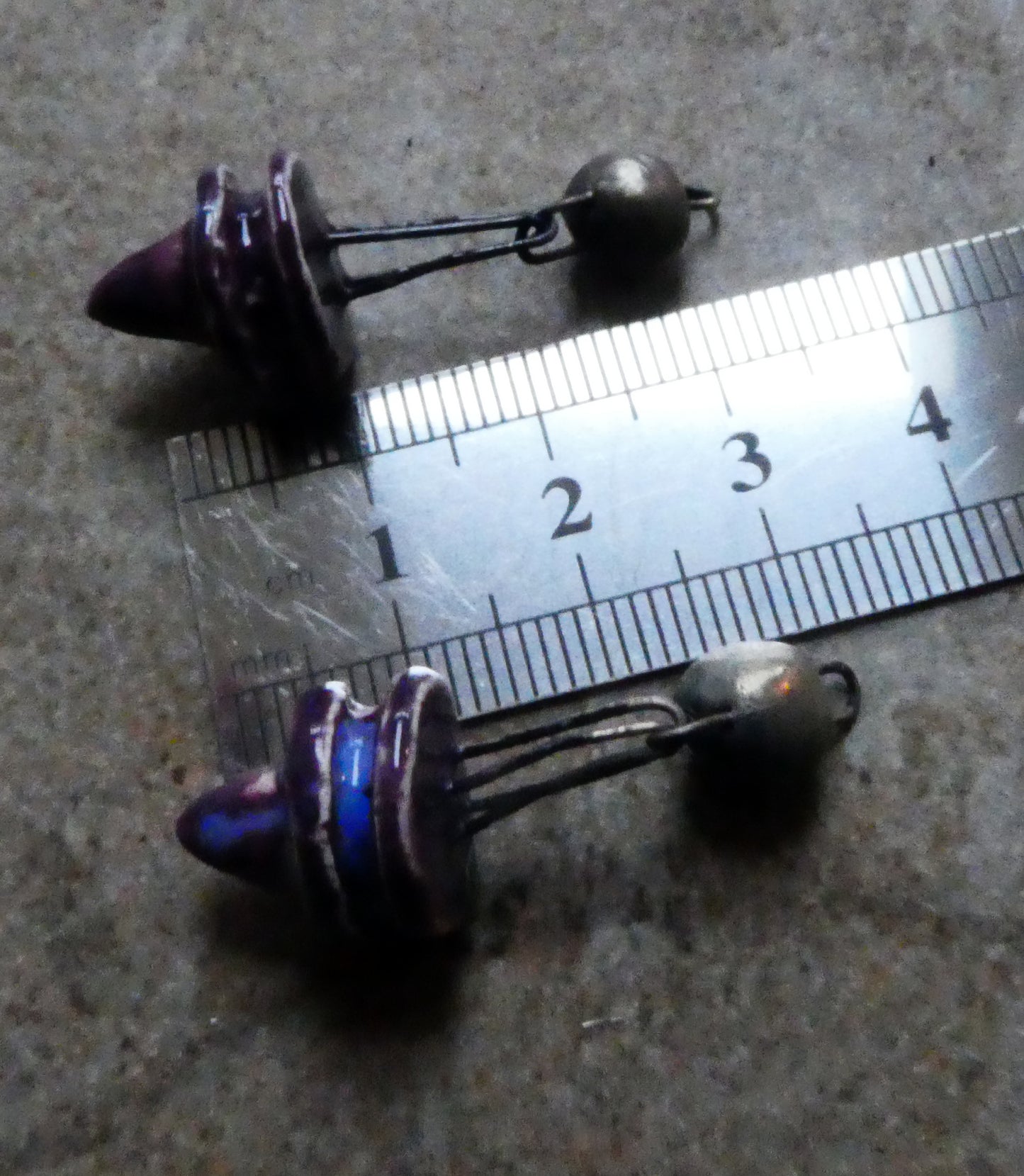 Ceramic Double Hoop Pointy Dangles - Royal Fantasy