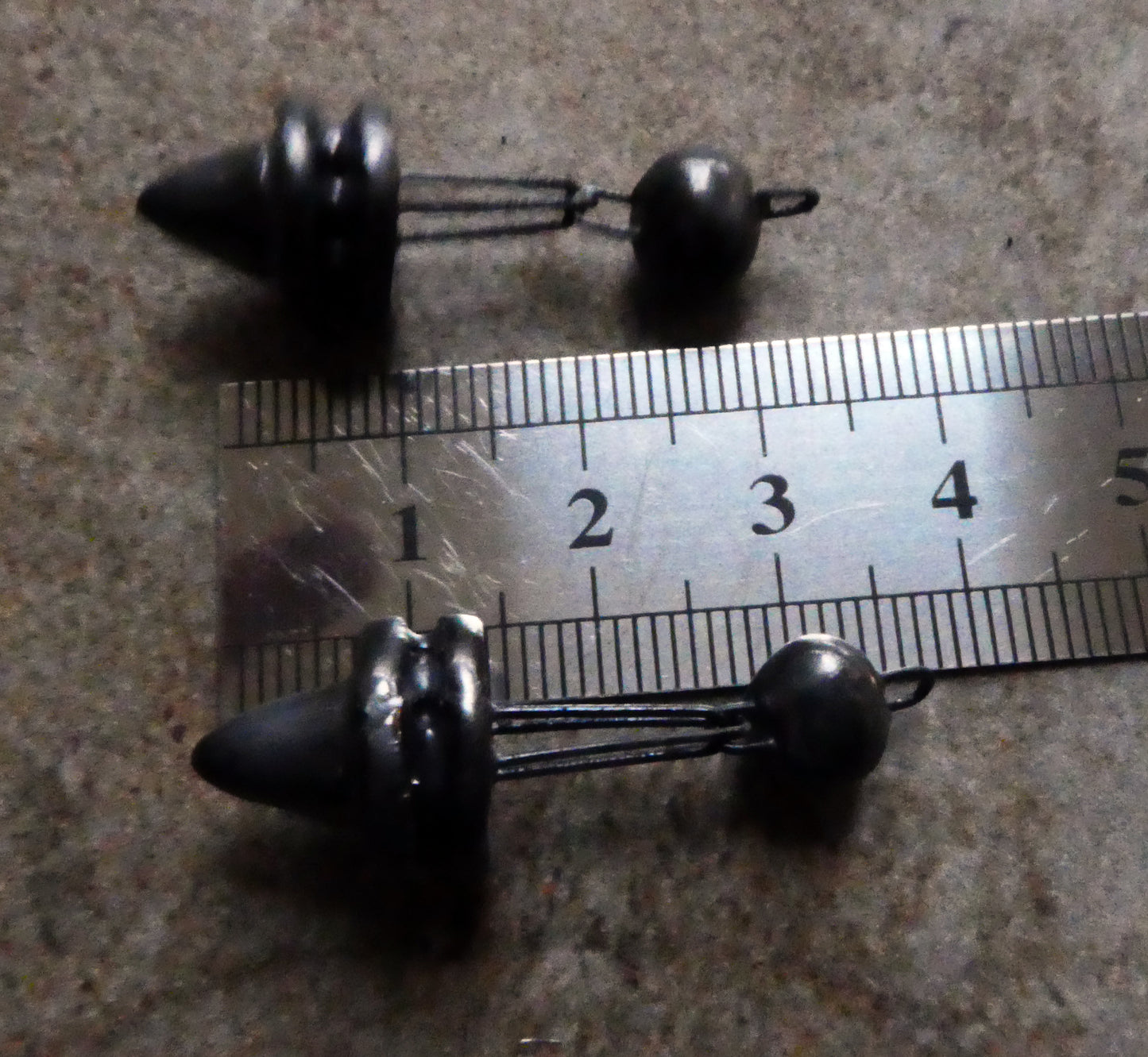 Ceramic Double Hoop Pointy Dangles - Pewter
